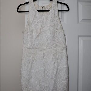 Astr White Floral Lace Mini Dress